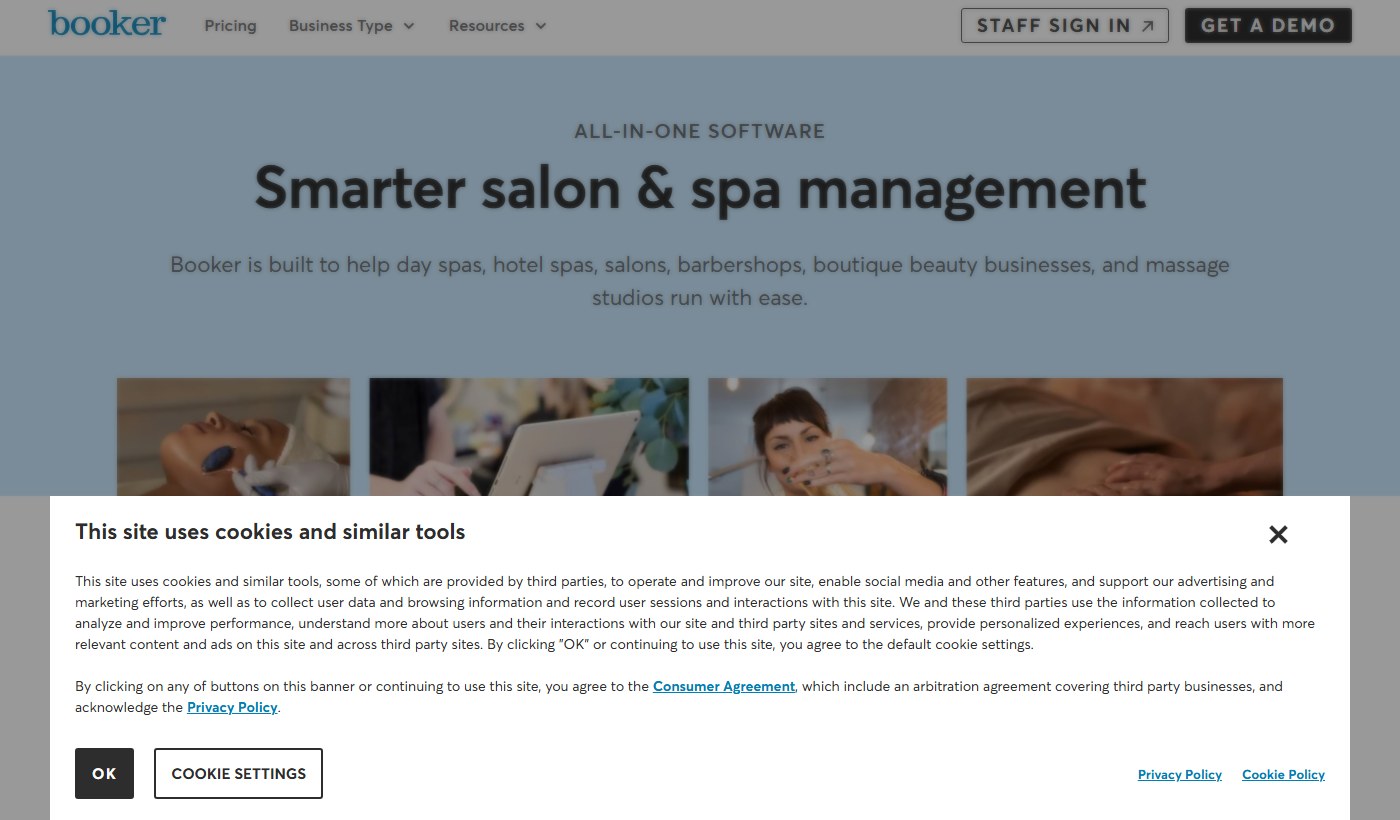 Booker salon software screenshot