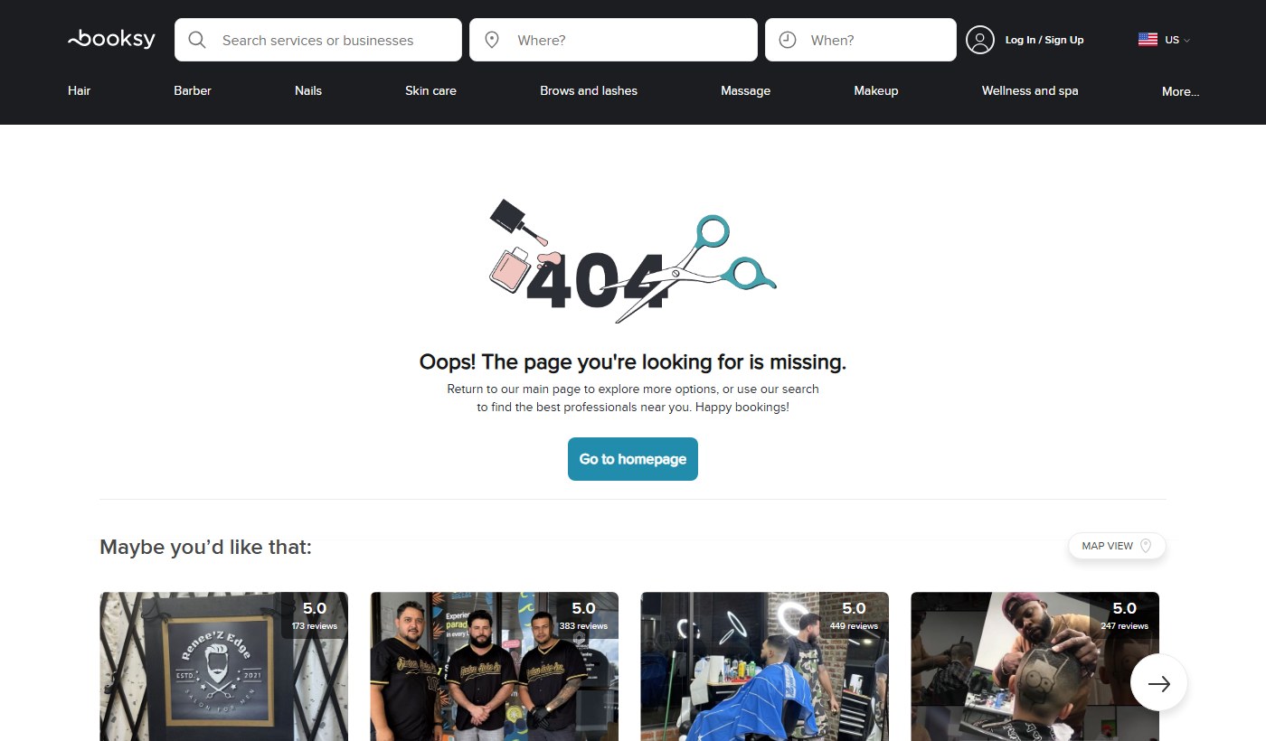 Booksy salon software screenshot